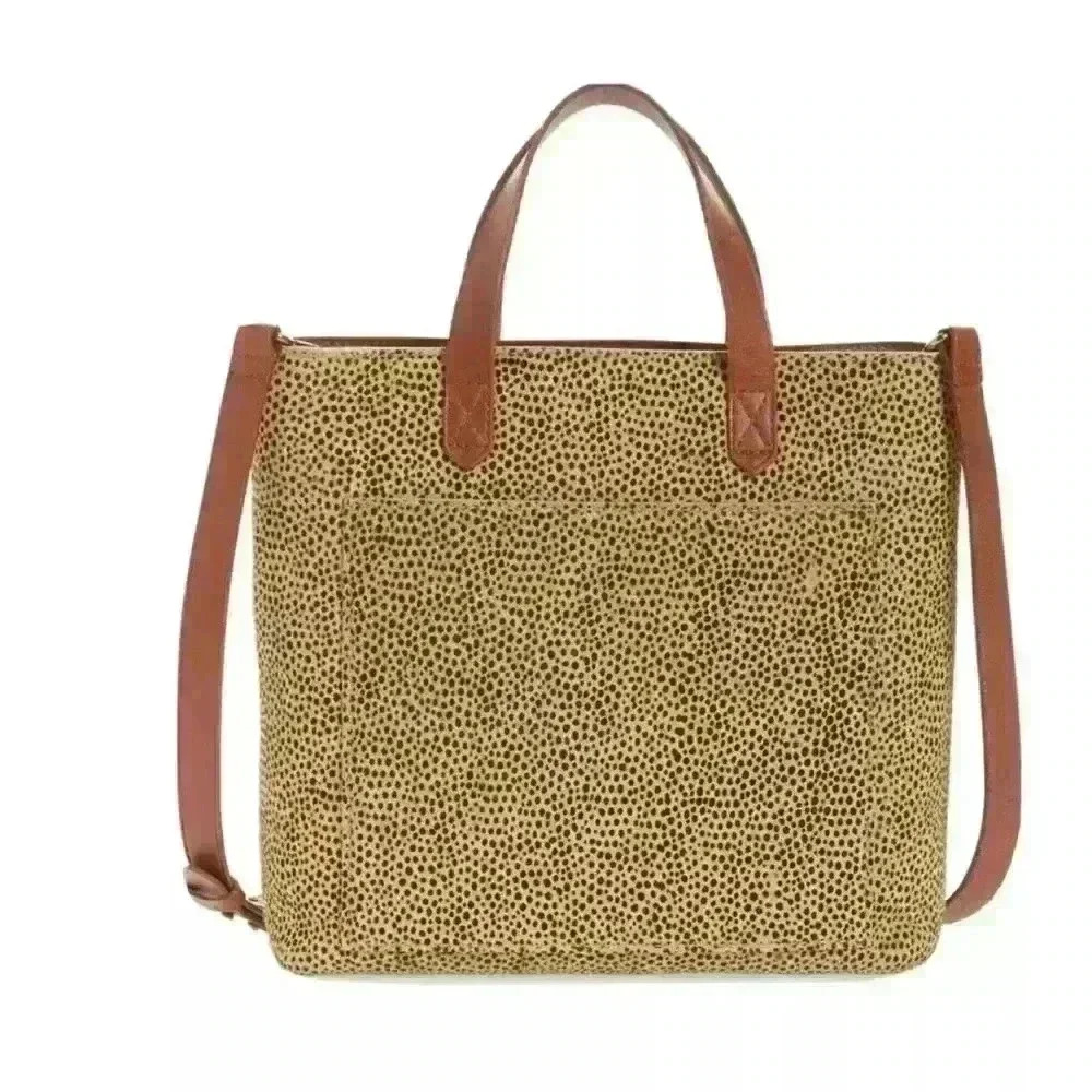 Madewell Zip Crossbody Bag Purse‎ Tote Spotted Calf Hair Animal Print $158